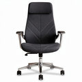 Ergonomic office chair with adjustable height and lumbar support in black fabric