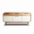 Wooden sideboard with sliding doors and metal legs 150 x 50 x 70cm