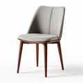 Fabric dining chair with wooden legs in gray color 45 x 45 x 85cm