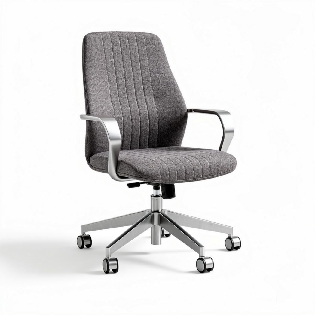 Modern ergonomic office chair with adjustable height in gray fabric 60 x 60 x 100cm